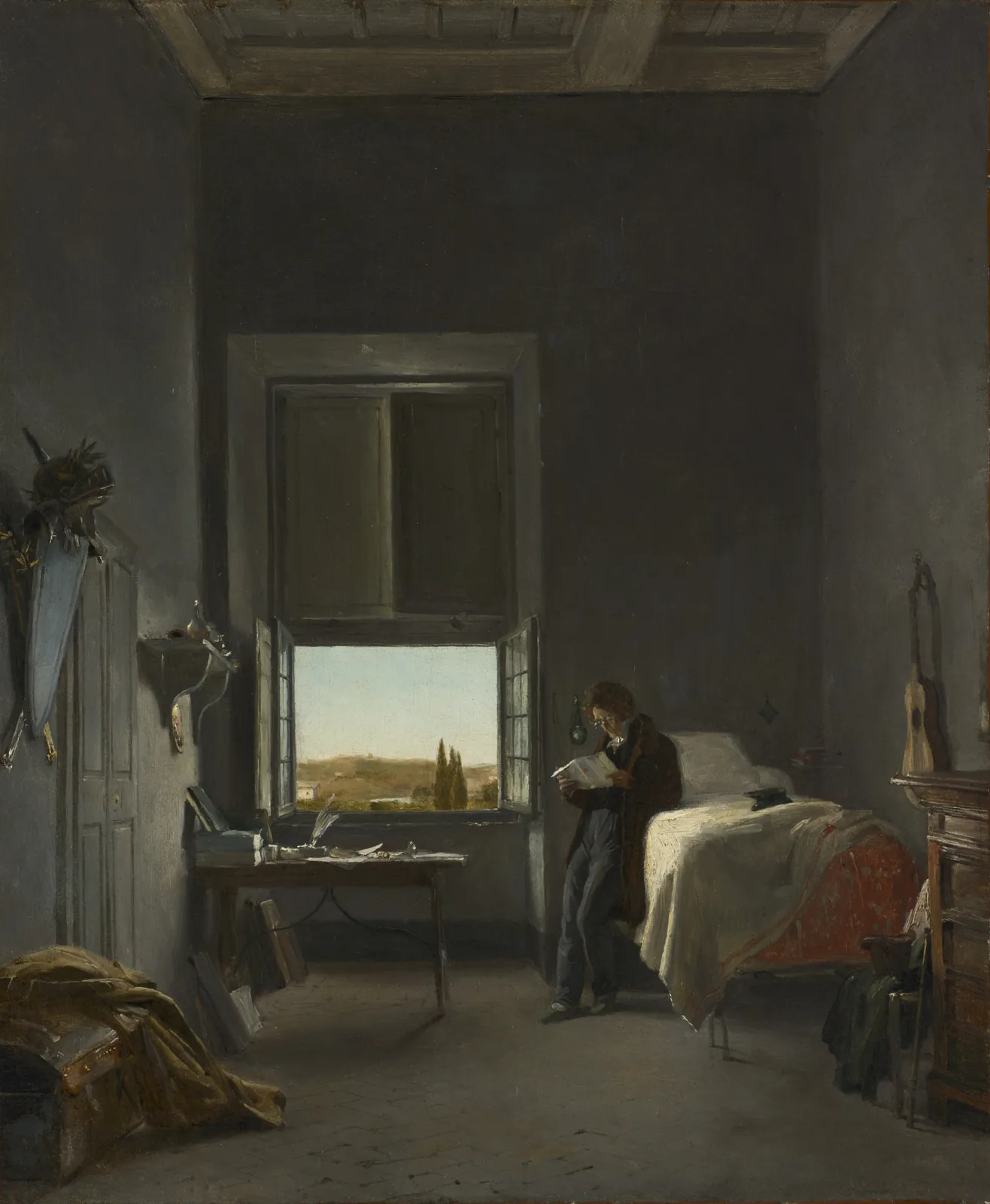 The Artist in His Room at the Villa Medici, Rome by Léon Cogniet, 1817